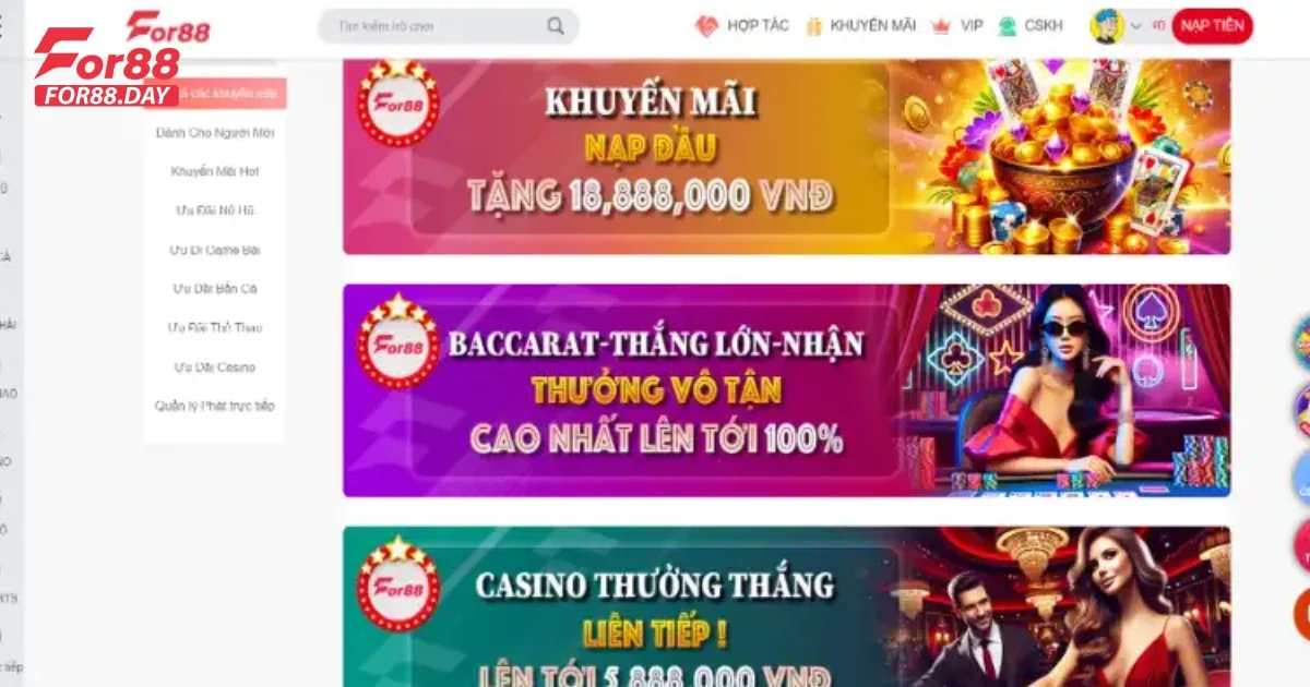 Các Chương Trình Khuyến Mãi Đặc Biệt Tại For88 Bạn Không Thể Bỏ Lỡ